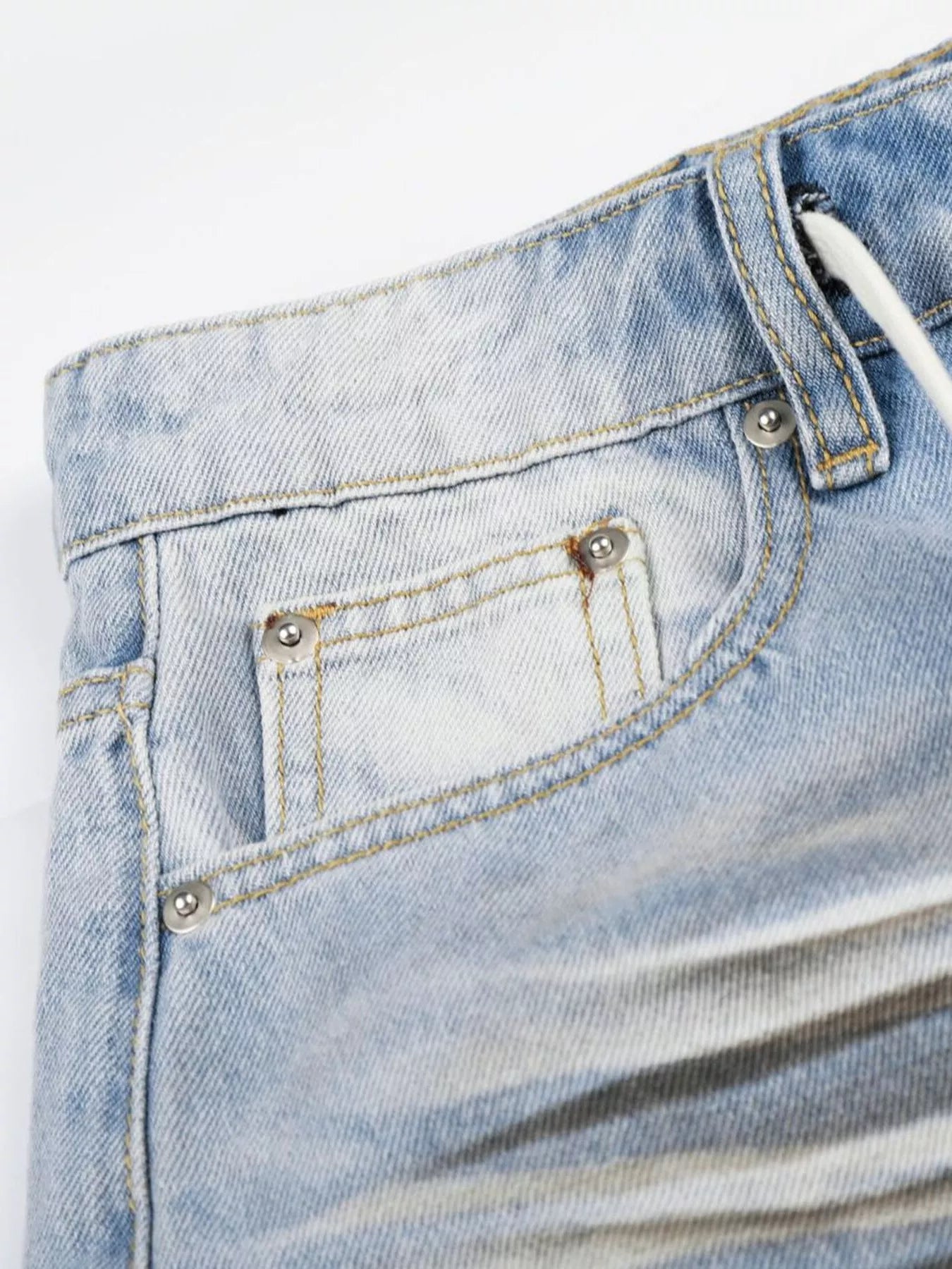 Men's Full Size Distressed Wide-Leg Capri Jeans Plus Size
