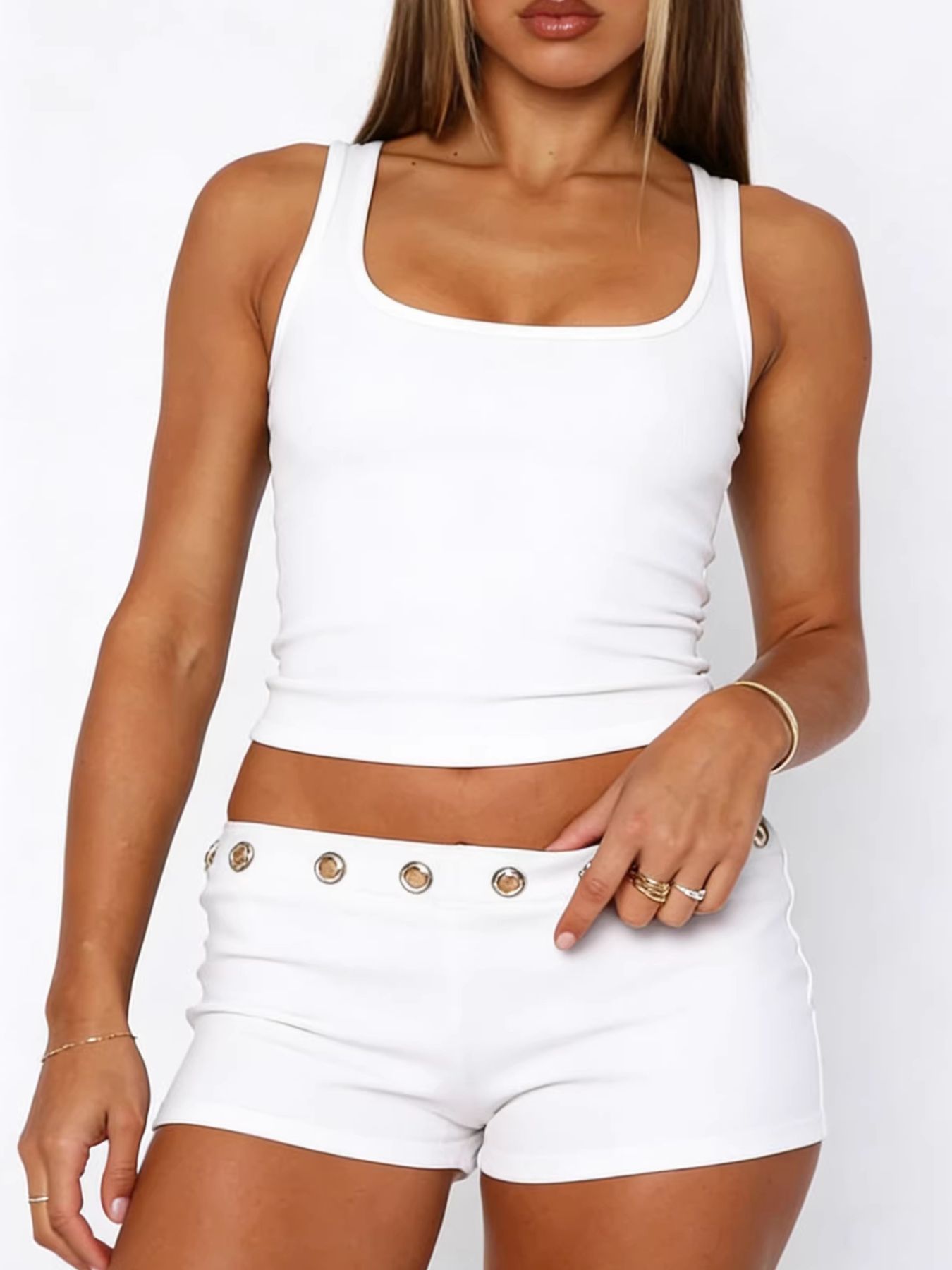 Wide Strap Tank and Shorts Set