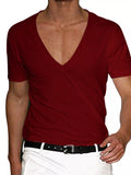 Men's Full Size Deep V-Neck T-Shirt Plus Size