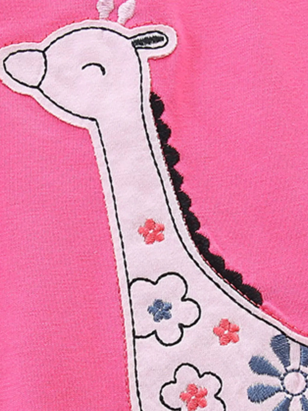 Children's Giraffe Applique Ruffle Sleeve Top & Floral Shorts Set