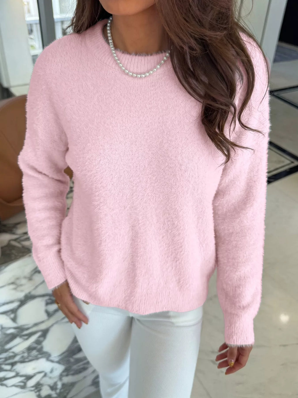 Fluffy Long Sleeve Sweater