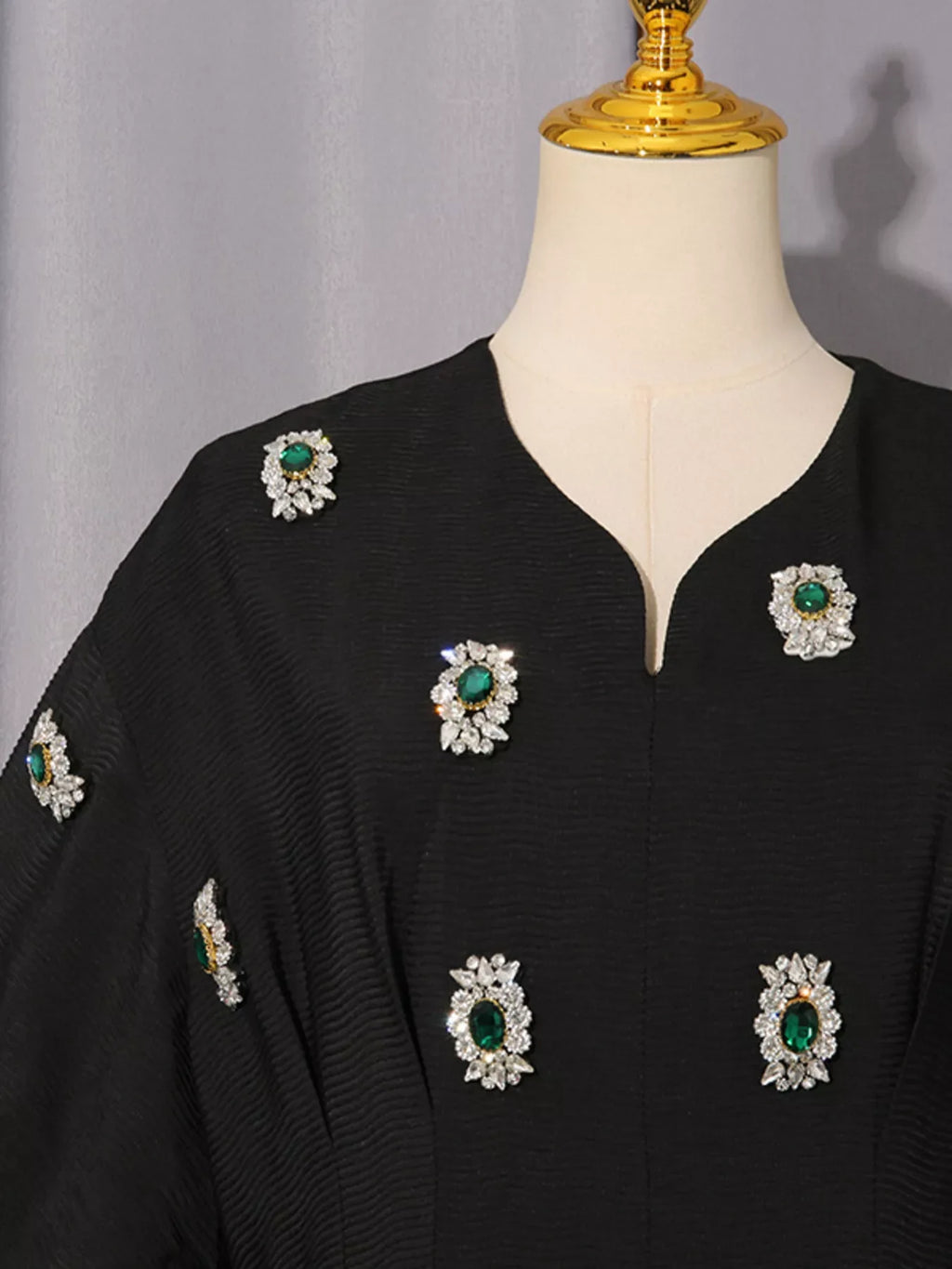 Embellished Puff Sleeve Midi Dress