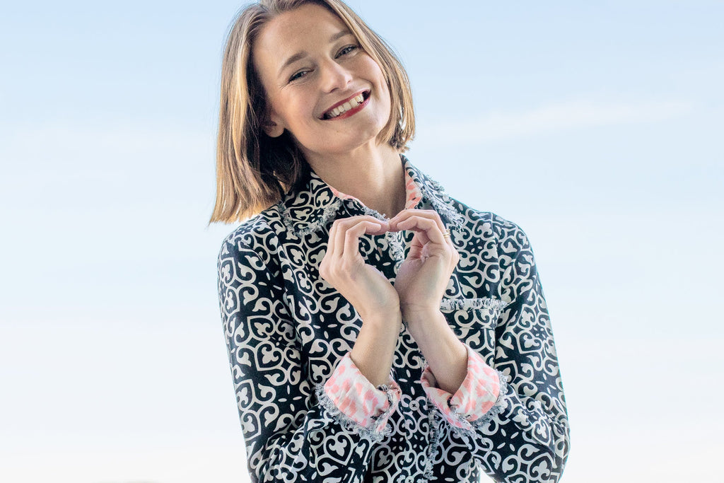 Cape Cod Shirt with Black & White Geometric Print