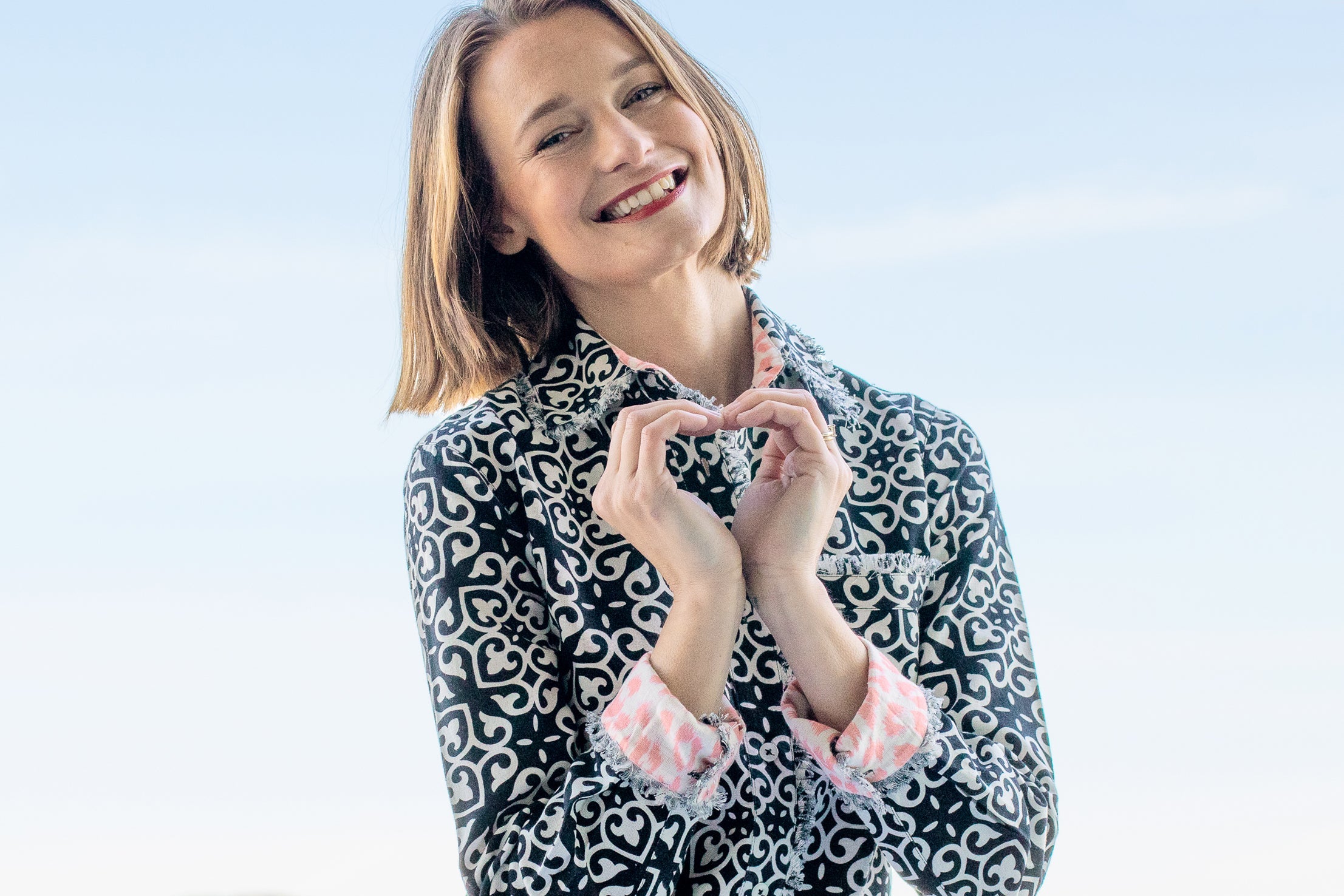 Cape Cod Shirt with Black & White Geometric Print