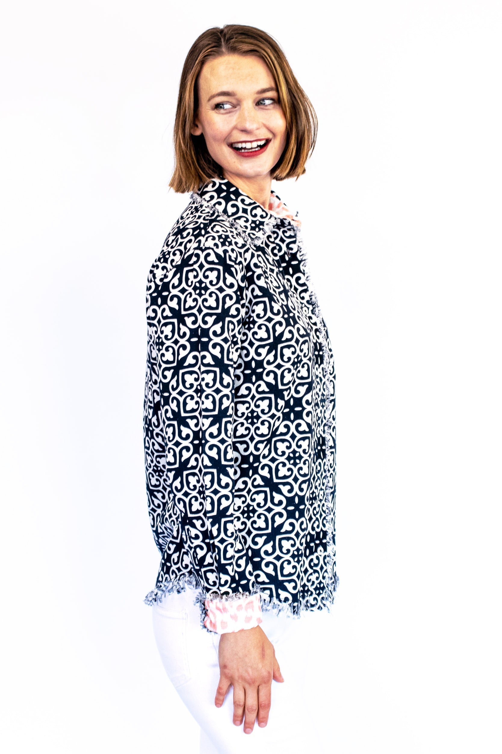 Cape Cod Shirt with Black & White Geometric Print