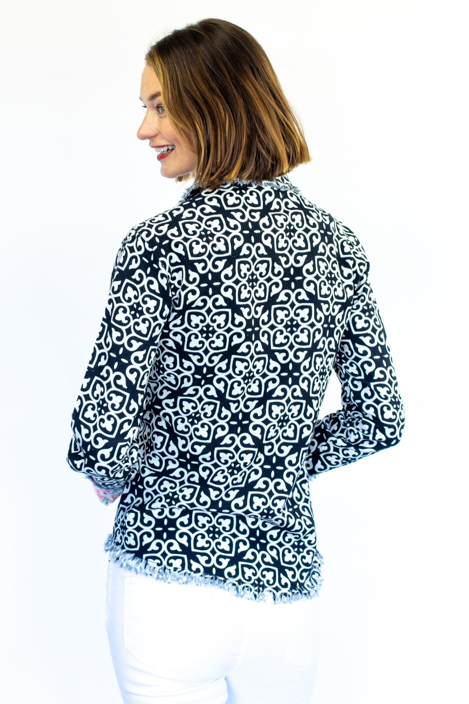 Cape Cod Shirt with Black & White Geometric Print
