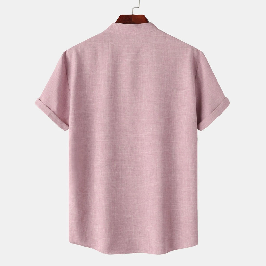 Men's Button Detail Short Sleeve Blouse
