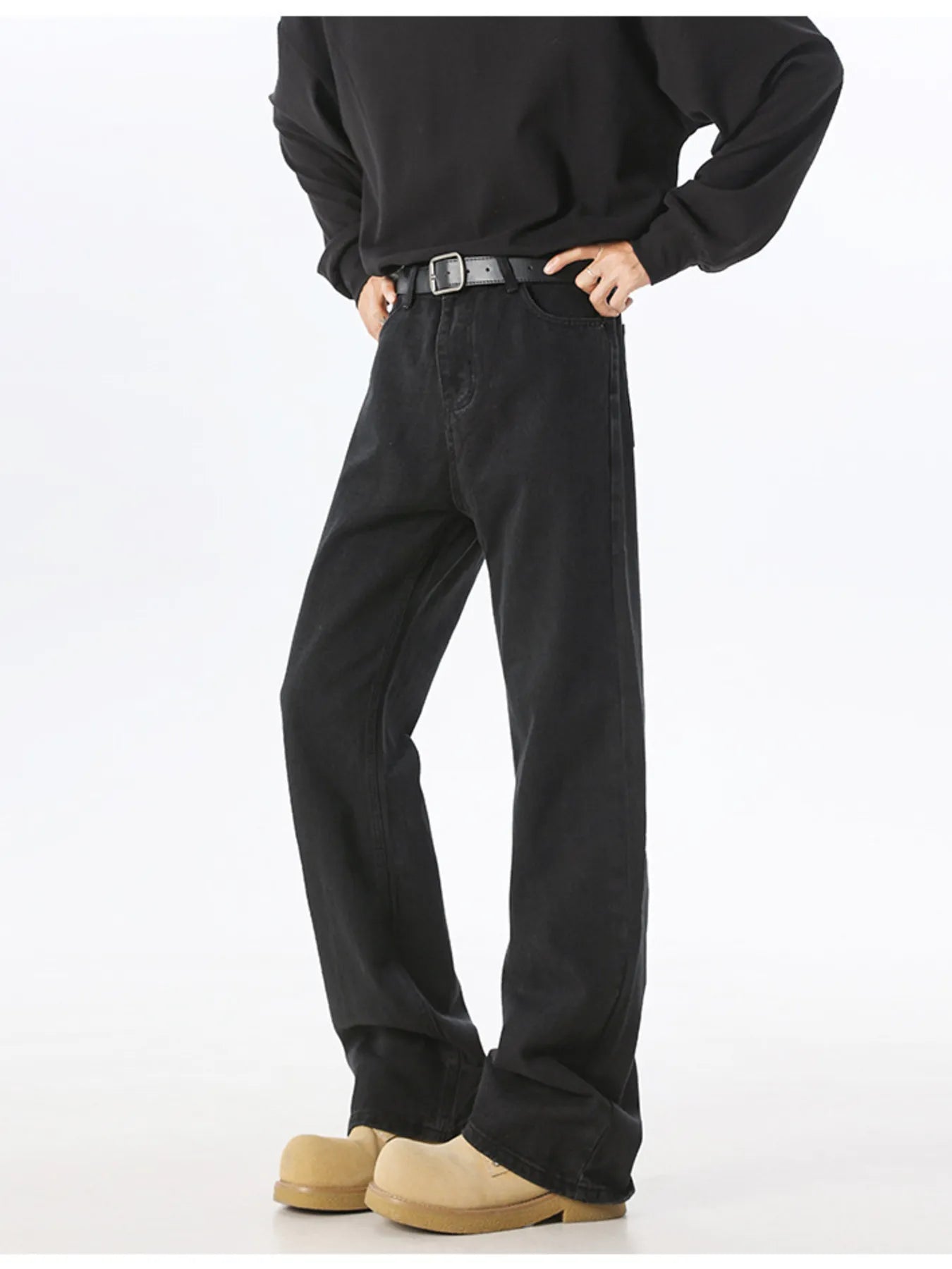 Men's Wide Leg High Waist Jeans