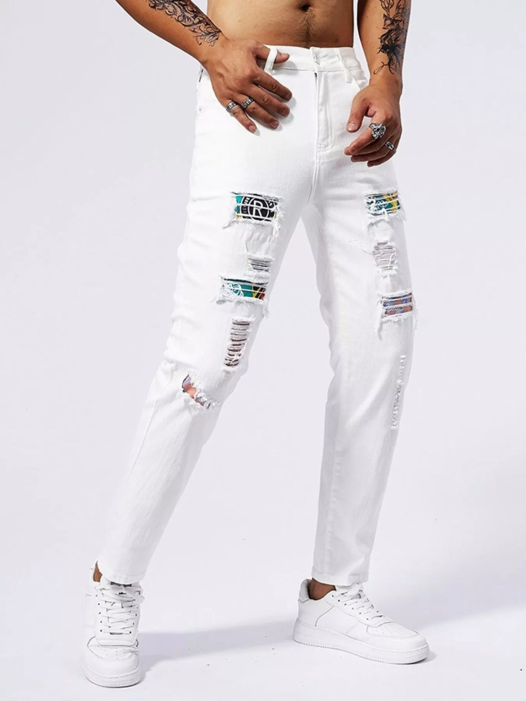 Men's Distressed Slim Fit Jeans