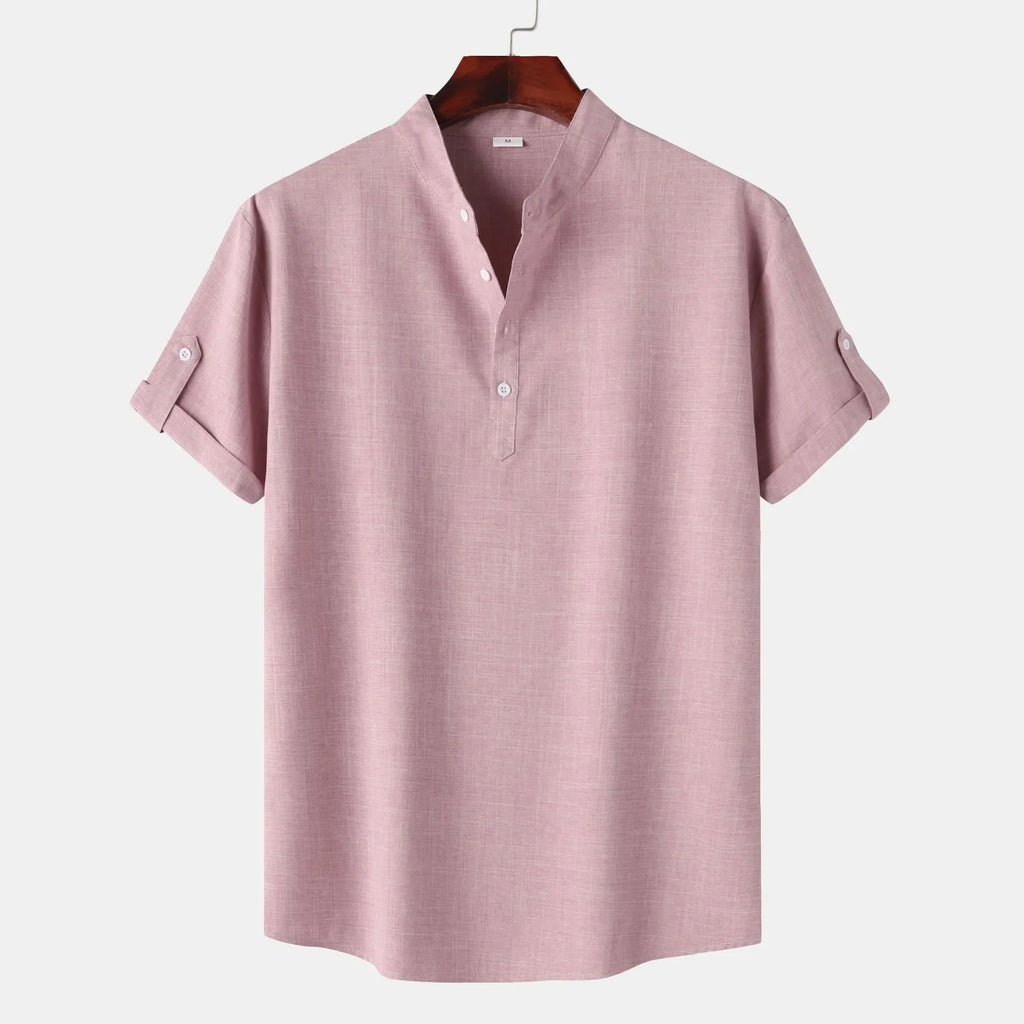 Men's Button Detail Short Sleeve Blouse