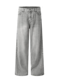 Men's High-Rise Wide Leg Washed Jeans