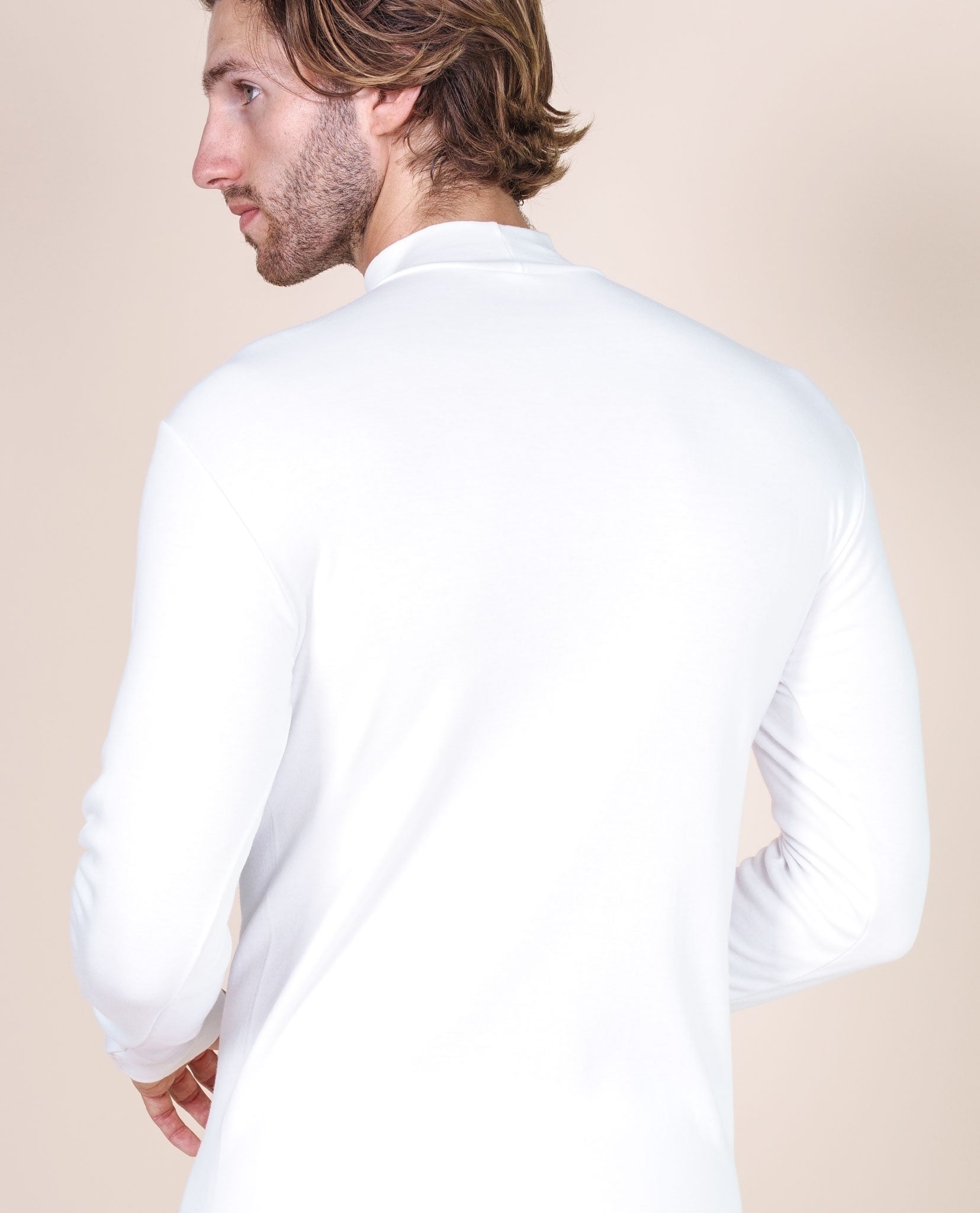 BASIC COTTON Free Spirit Premium Quality 100% Brushed/Fleece Cotton Men's Turtleneck Made in Italy (955)