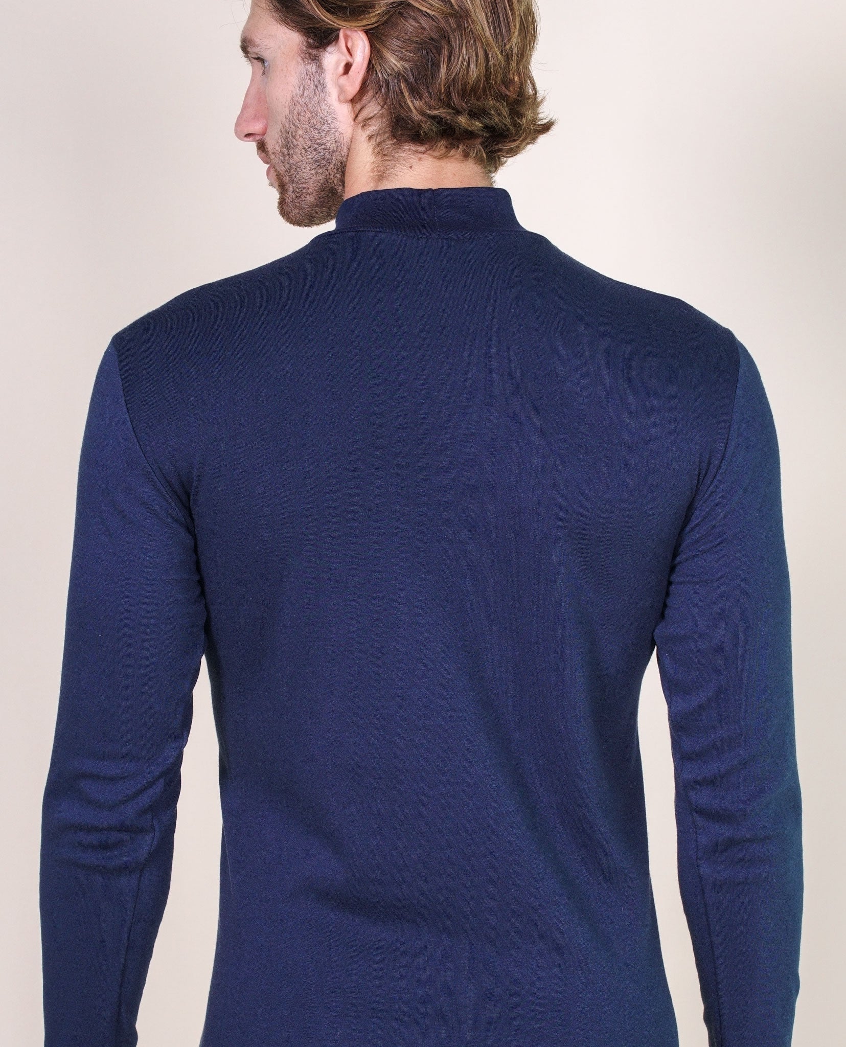 BASIC COTTON Free Spirit Premium Quality 100% Brushed/Fleece Cotton Men's Turtleneck Made in Italy (955)