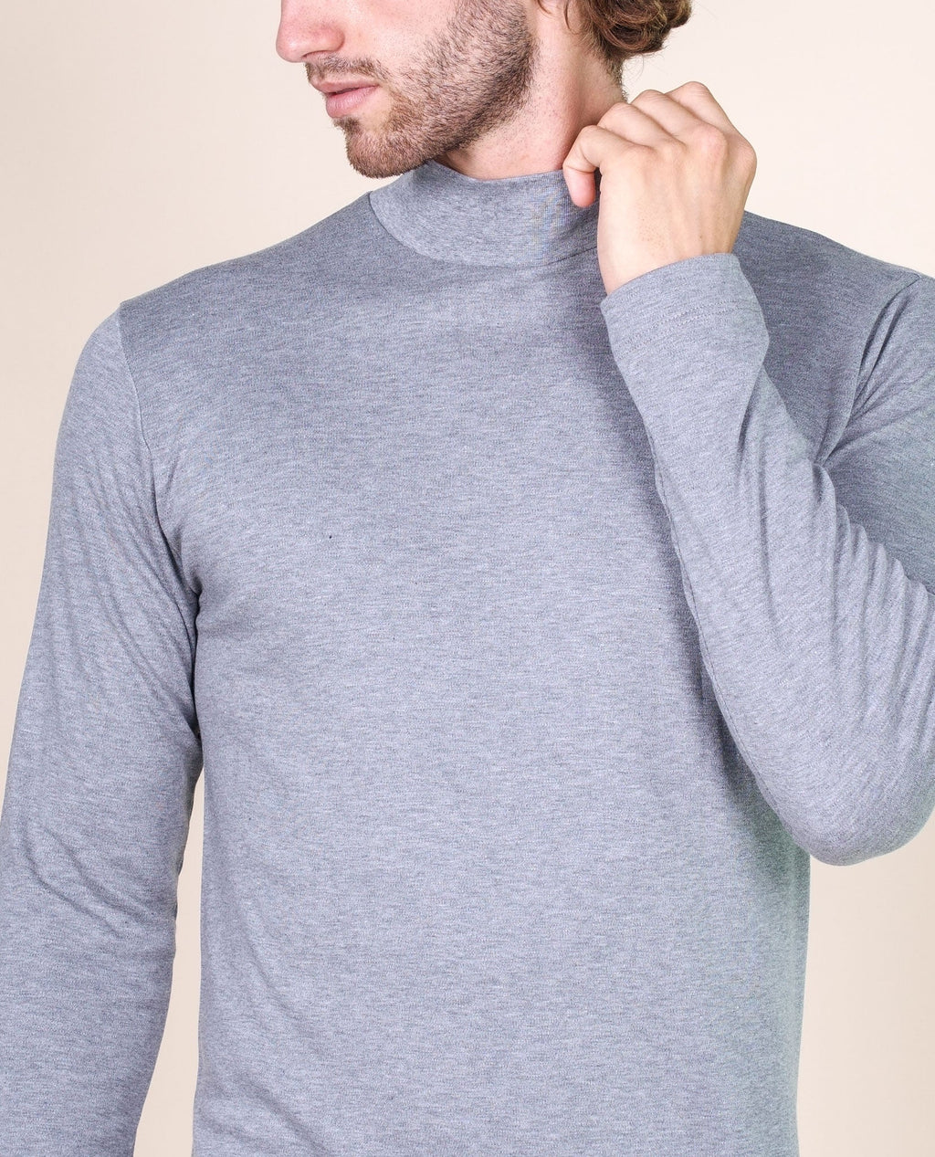 BASIC COTTON Free Spirit Premium Quality 100% Brushed/Fleece Cotton Men's Turtleneck Made in Italy (955)