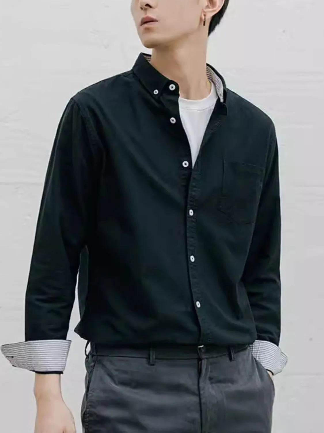 Men's Full Size Button Up Long Sleeve Shirt Plus Size