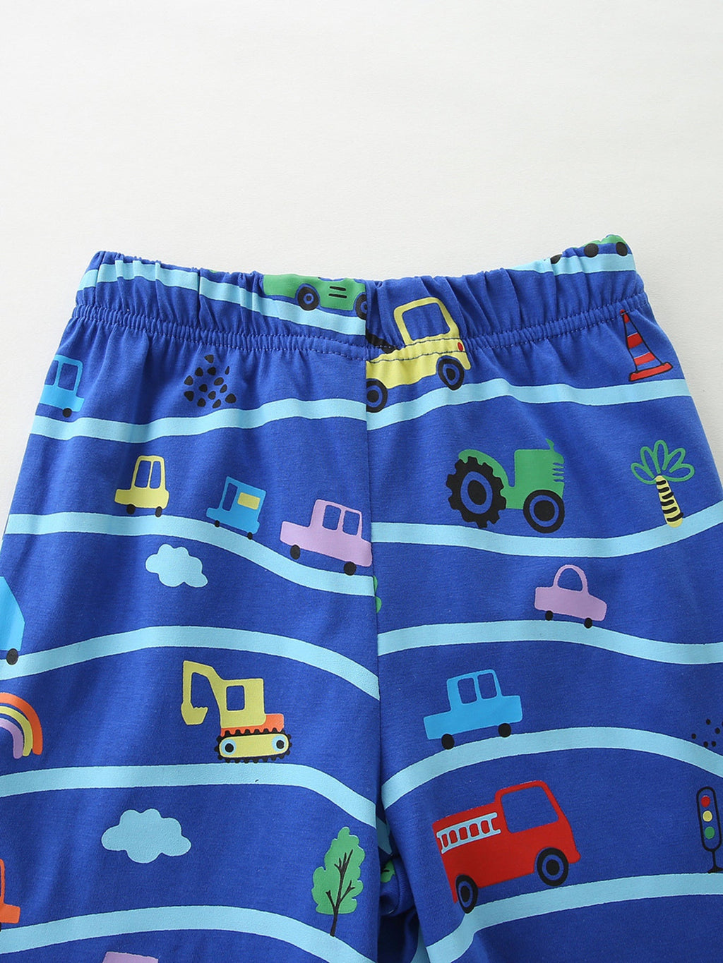 Children's Cartoon Vehicle Print Sleeveless Top & Shorts Set