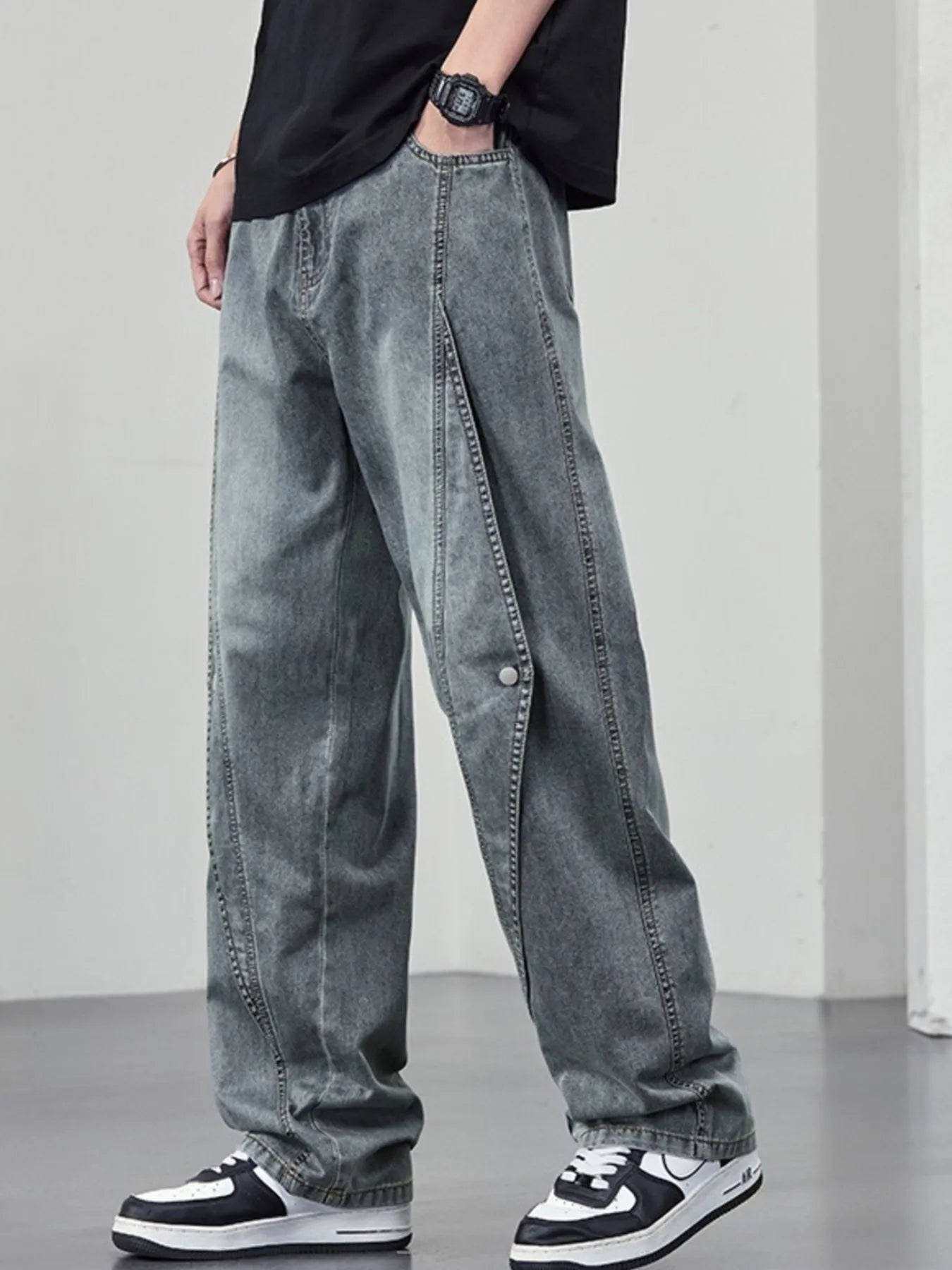 Men's Plus Size Wide Leg Jeans