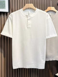 Men's Full Size Classic Short Sleeve Knit T-Shirt with Button Detail Plus Size