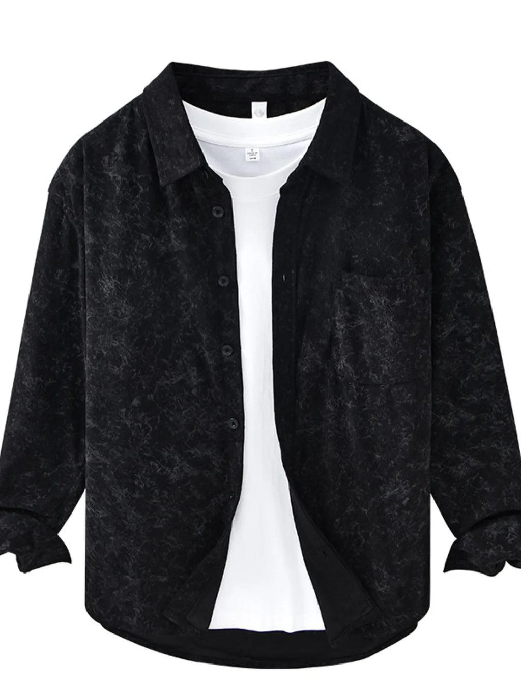 Men's Plus Size Button Up Long Sleeve Shirt