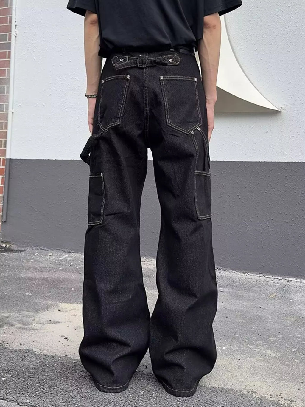 Men's Full Size Vintage Wash Wide Leg Jeans Plus Size