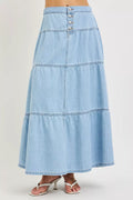 RISEN High Rise Ruffle Long Skirts