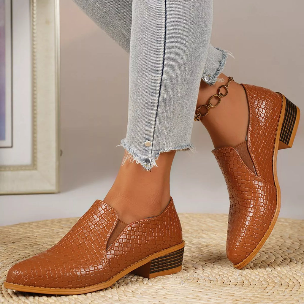 Point Toe Block Heels Loafers