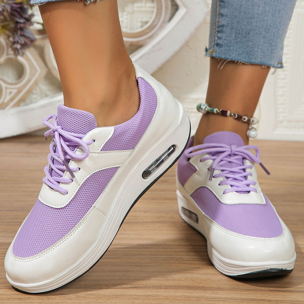 Lace Up Wedge Sneakers