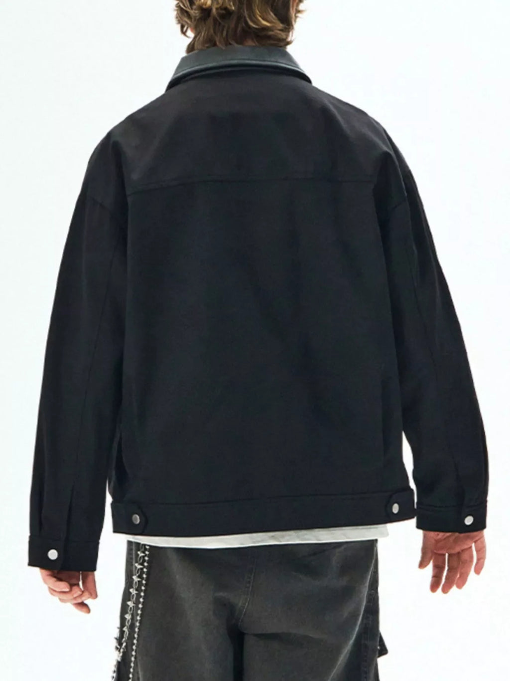 Men's Plus Size Snap Down Long Sleeve Jacket