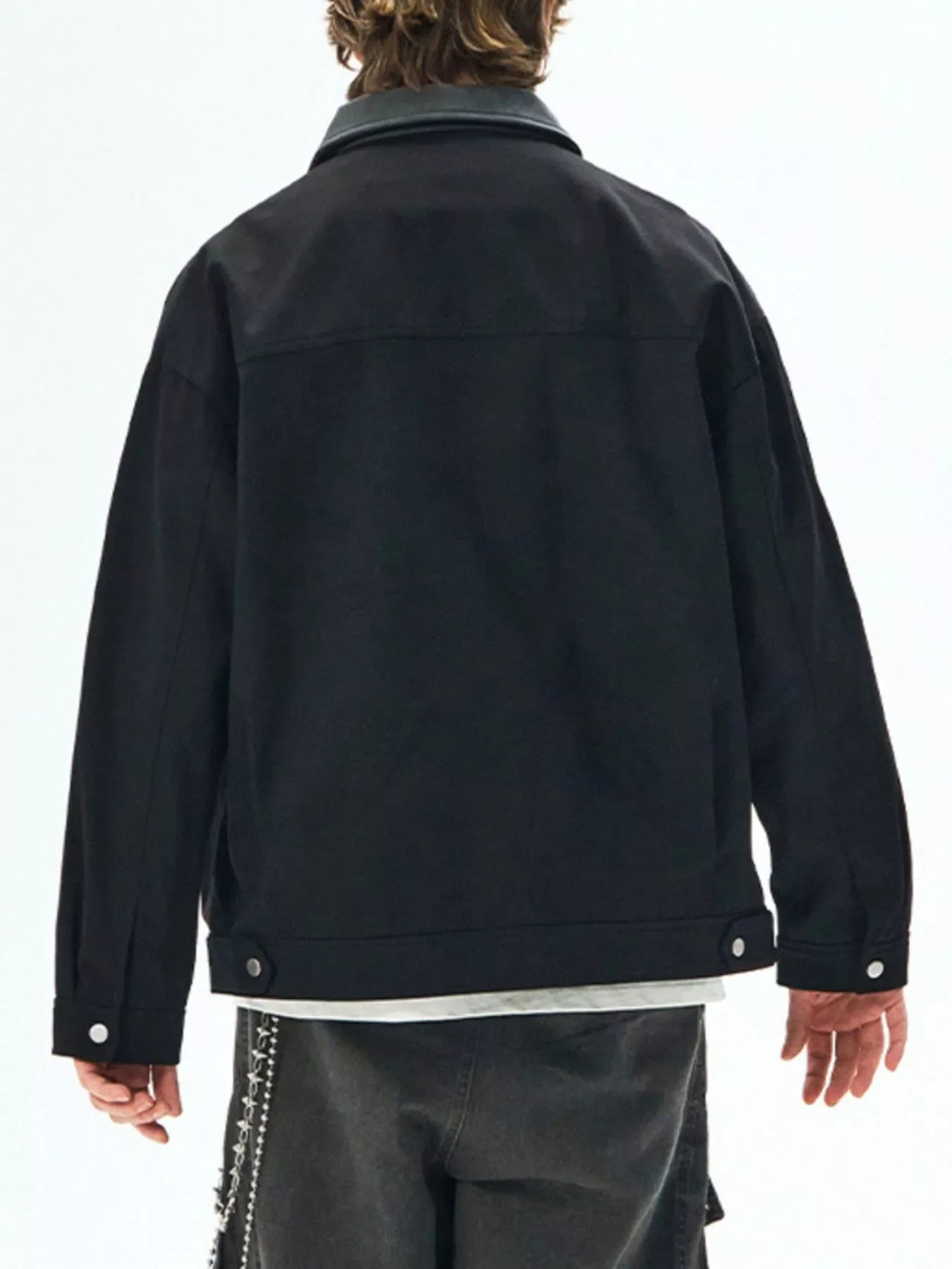 Men's Plus Size Snap Down Long Sleeve Jacket
