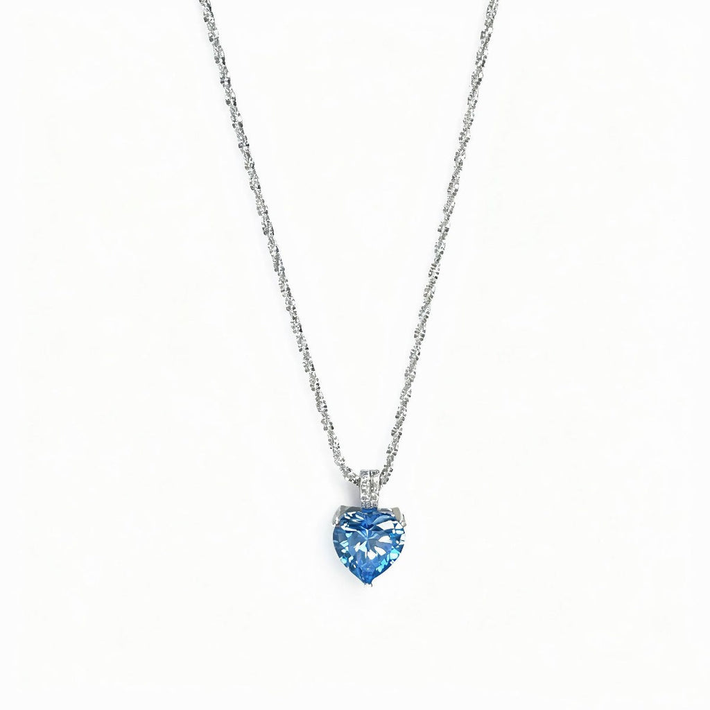 925 Sterling Silver Zircon Heart Necklace