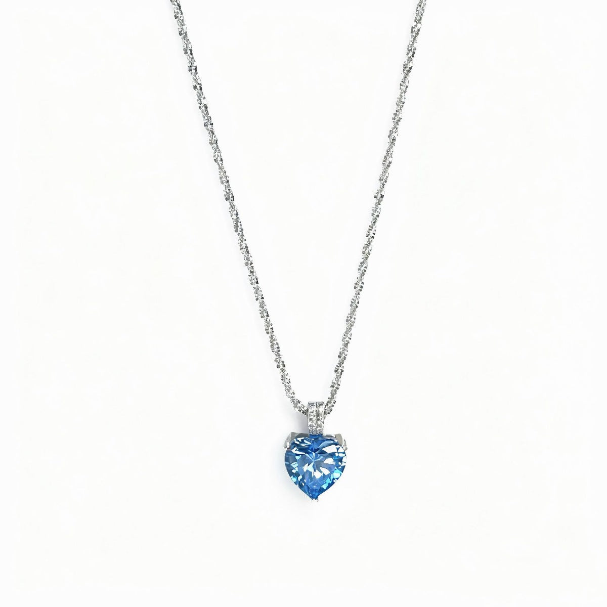 925 Sterling Silver Zircon Heart Necklace