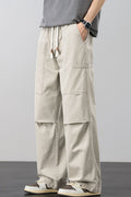 Men's Plus Size Loose Fit Cargo Pants with Drawstring