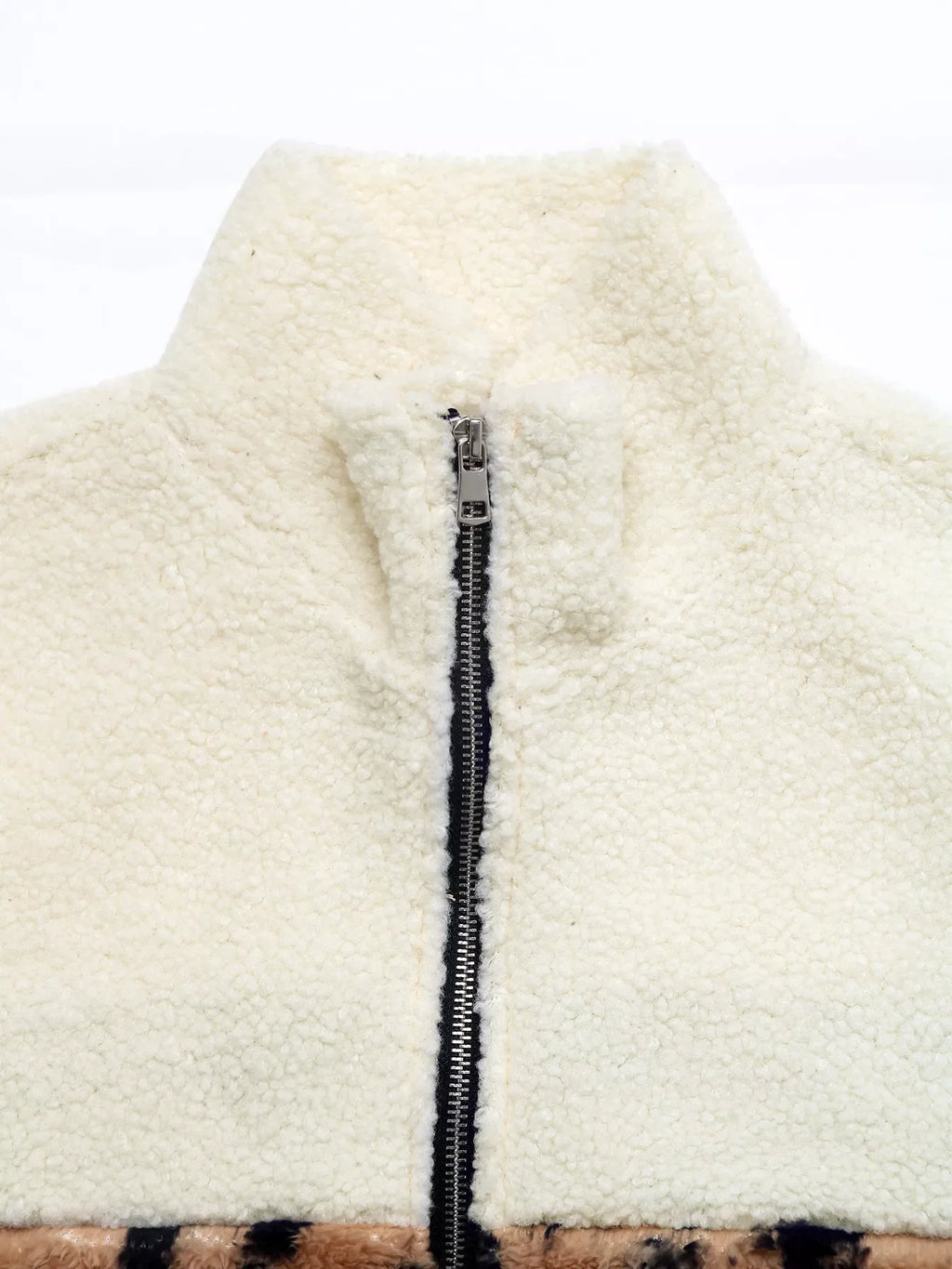 Leopard Zip Up Fleece Jacket