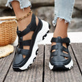 Cutout Round Toe Platform Sandals