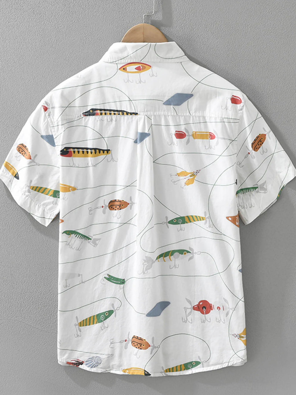 Men's Plus Size Printed Button Up Short Sleeve Shirt