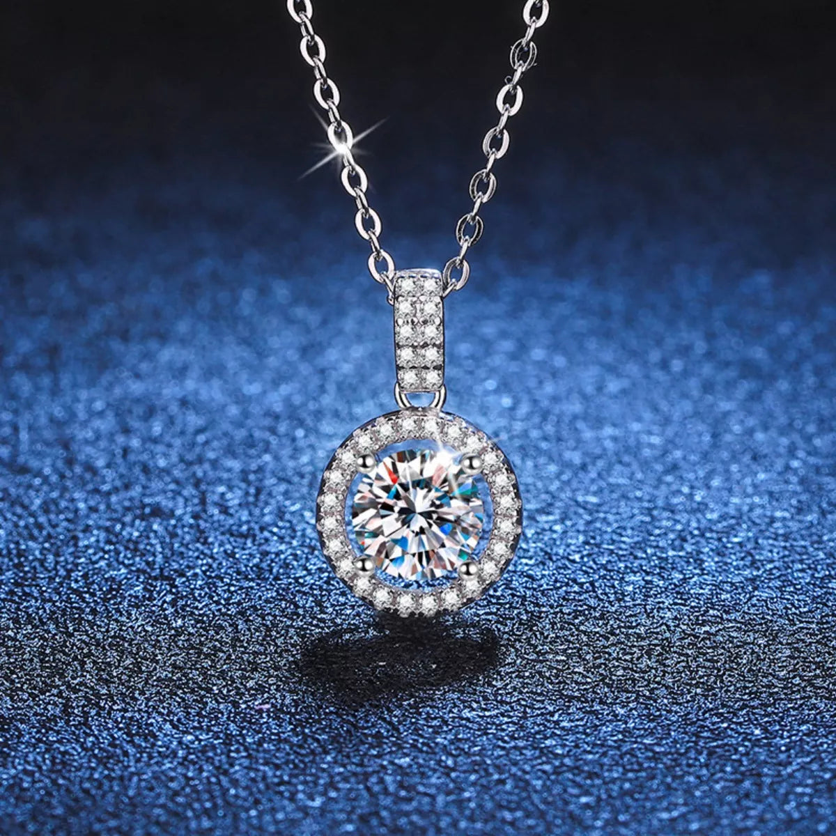 1 Carat Moissanite 925 Sterling Silver Pendant Necklace