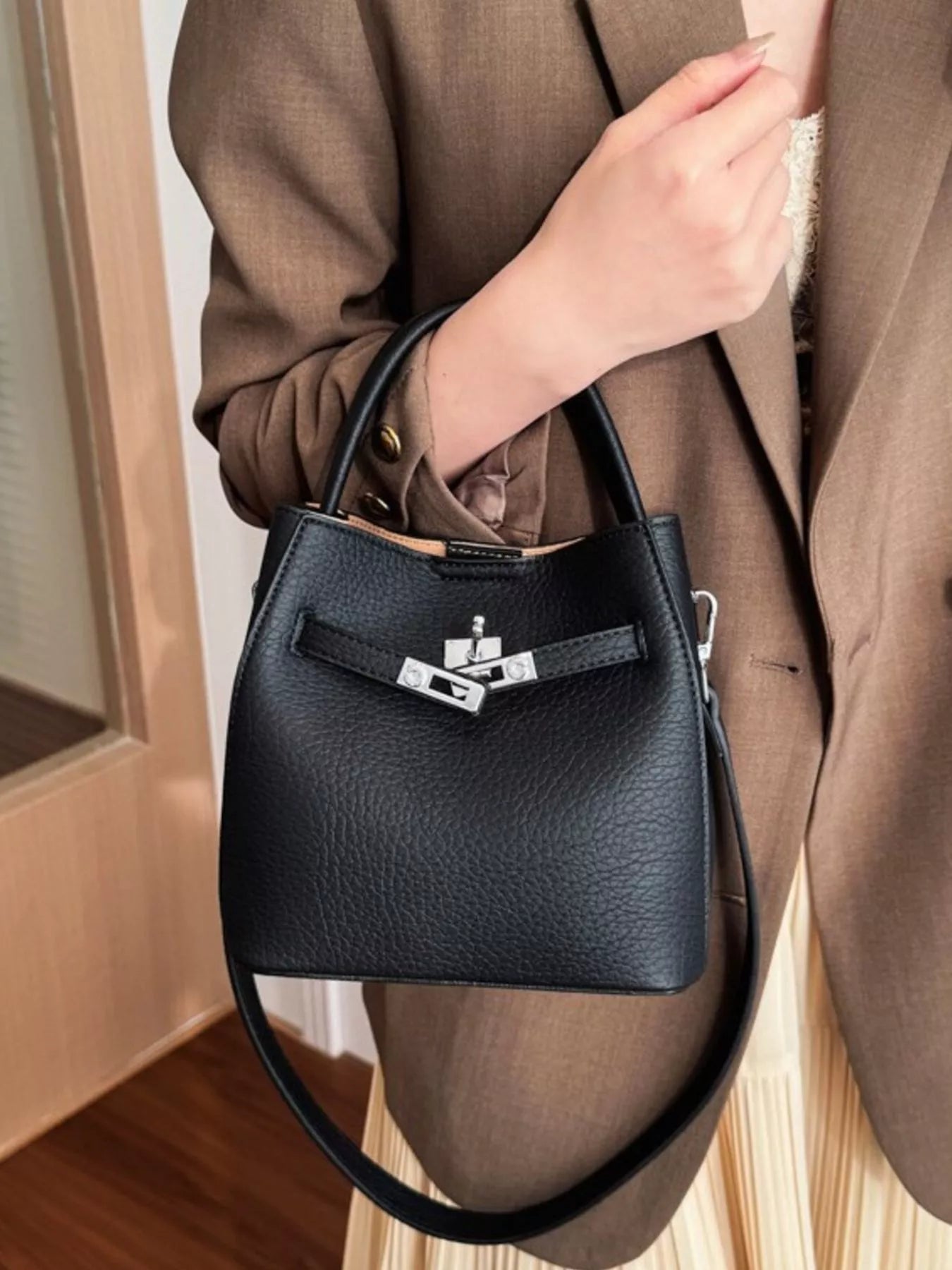 Leather Top Handle Crossbody Bag
