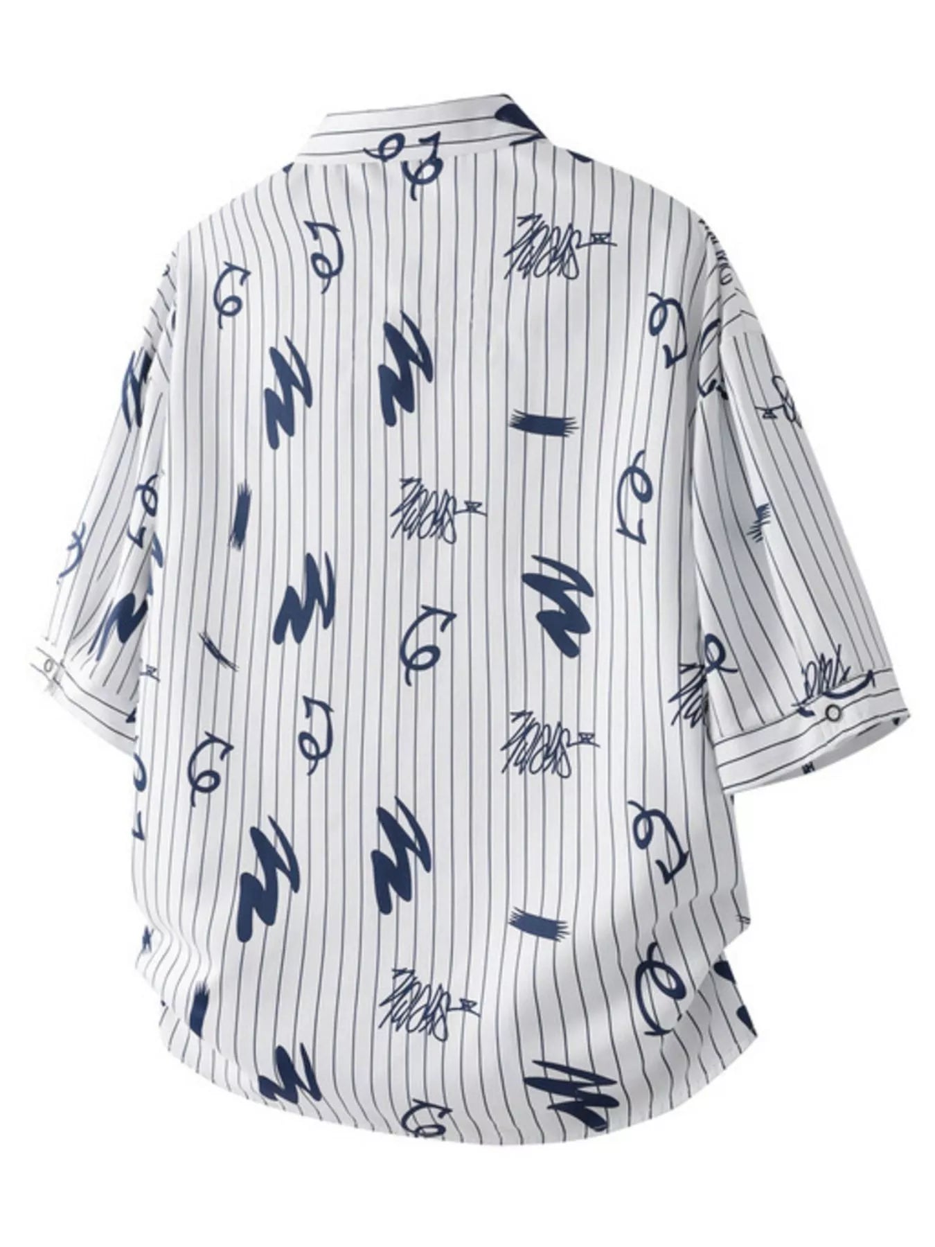 Men's Plus Size Striped Print Short Sleeve Casual Shirt
