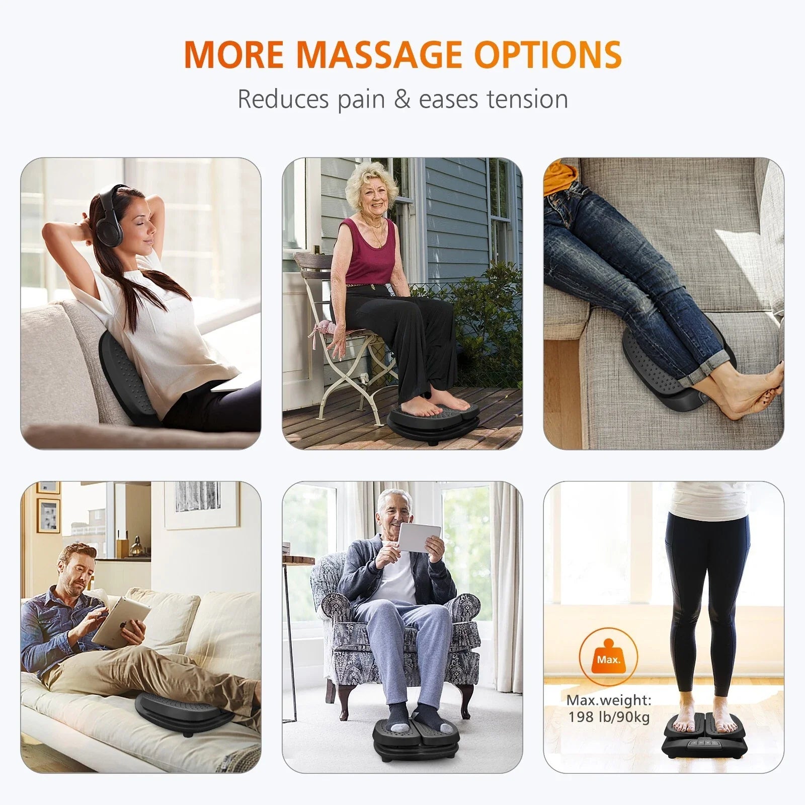 Foot Massager Machine with Heat for Blood Circulation Plantar Fasciitis, Black