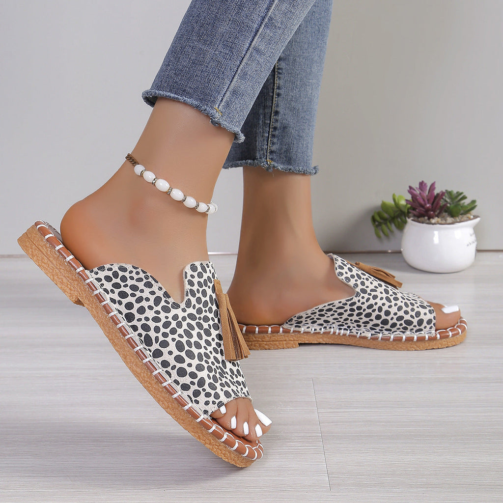 Tassel Detail Open Toe Sandals