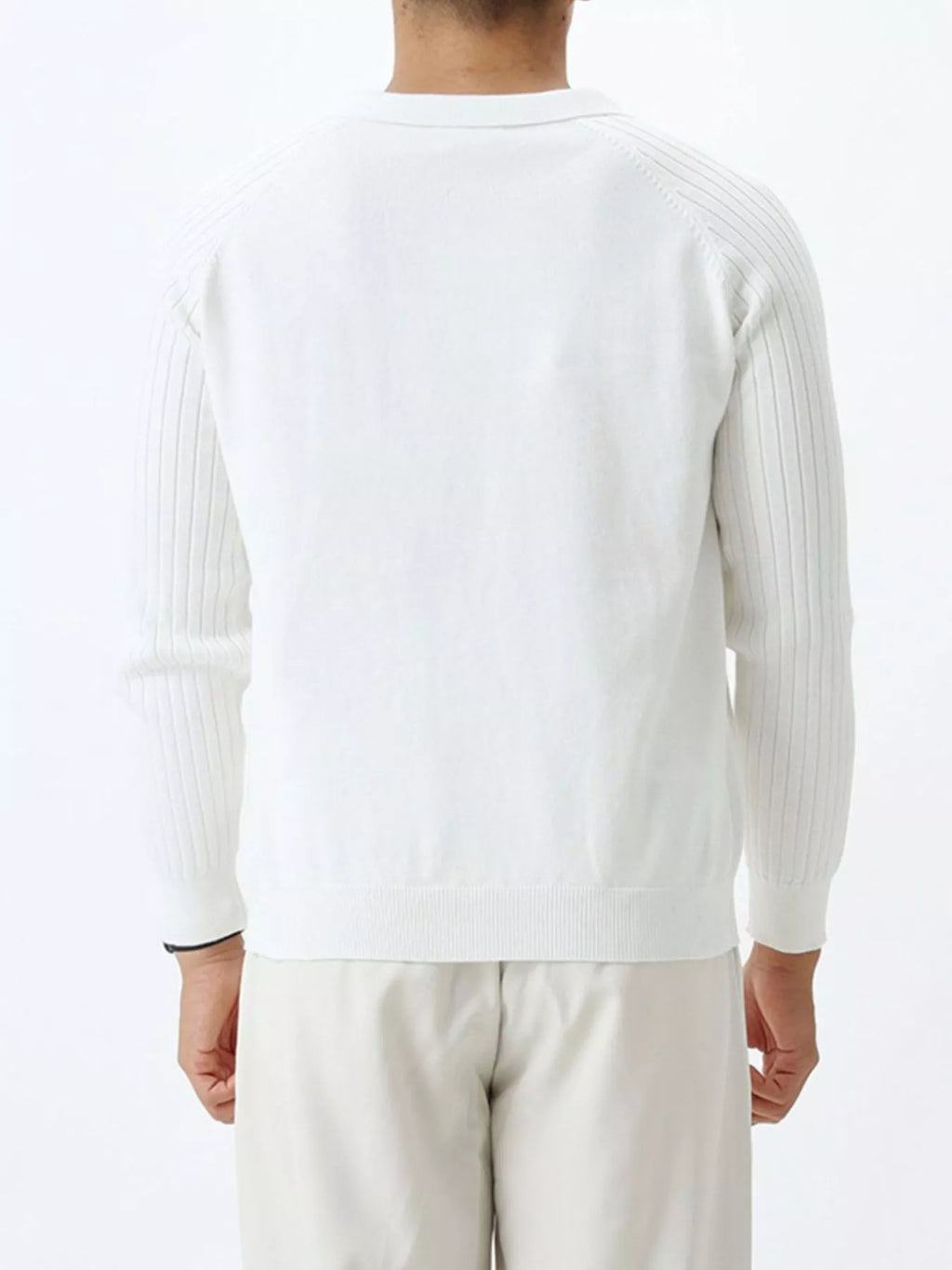 Men's Plus Size Classic Fit Ribbed Sleeve Knit Top