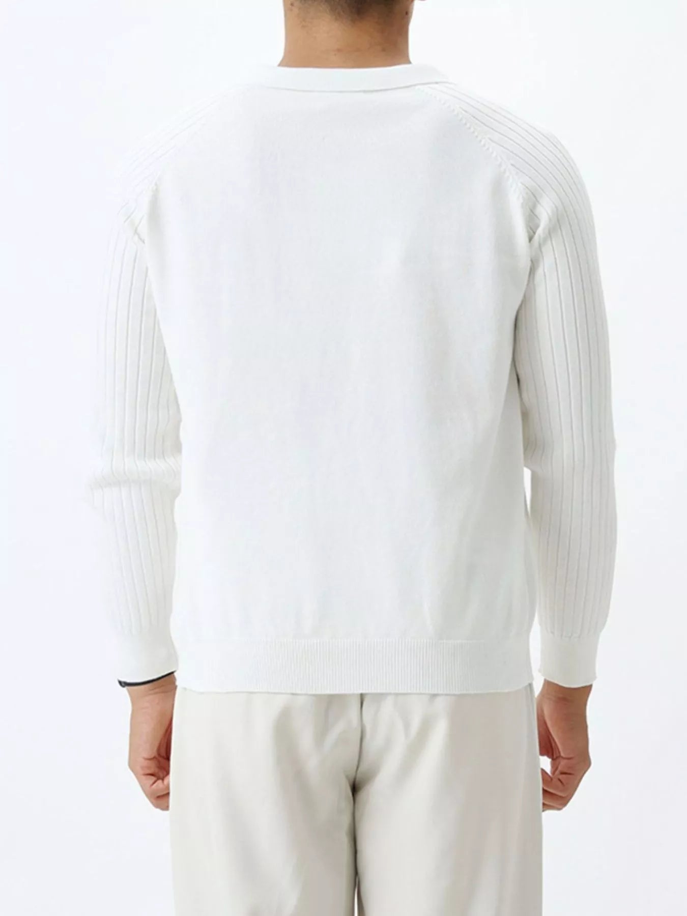 Men's Plus Size Classic Fit Ribbed Sleeve Knit Top