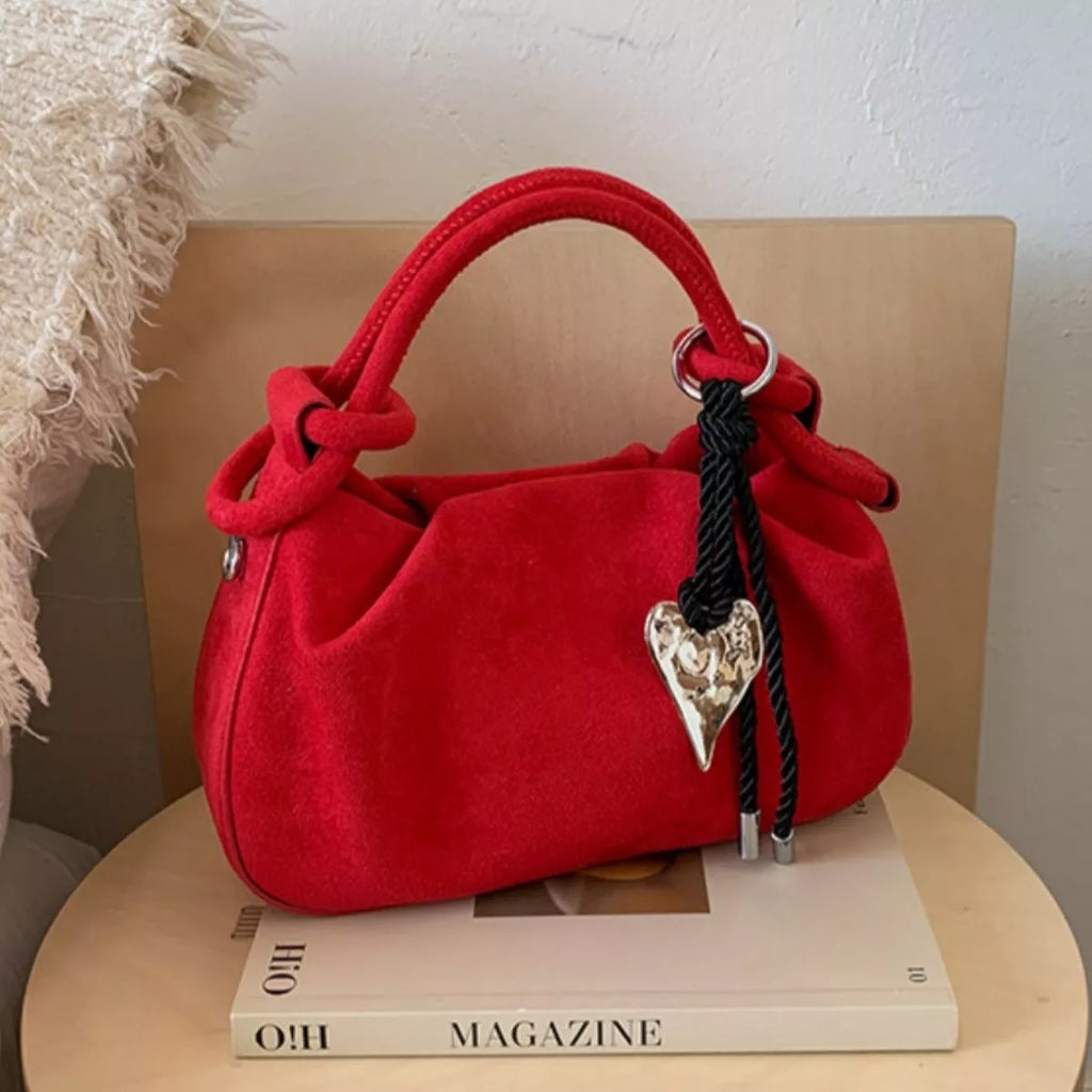 Suede Mini Crossbody Bag with Adjustable Strap