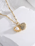 18K Gold-Plated Pearl Shell Necklace