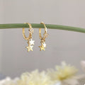 18K Gold-Plated Star Charm Hoop Earrings