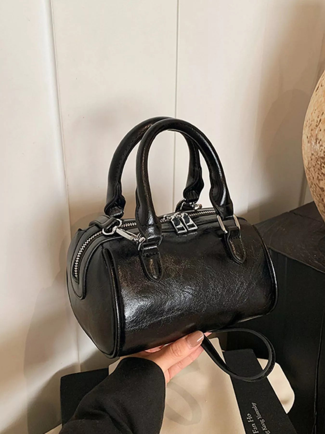 Cylinder Leather Shoulder Bag
