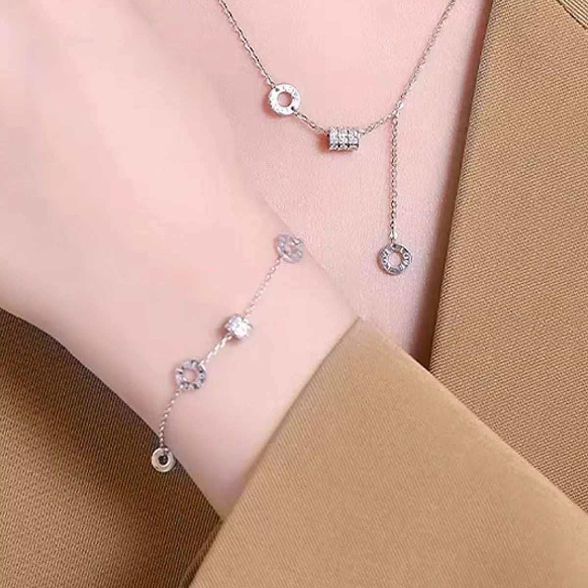925 Sterling Silver Chain Geometric Bracelet