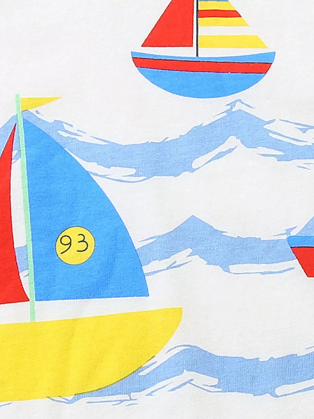 Children's Nautical Sailboat Print Crew Neck T-Shirt