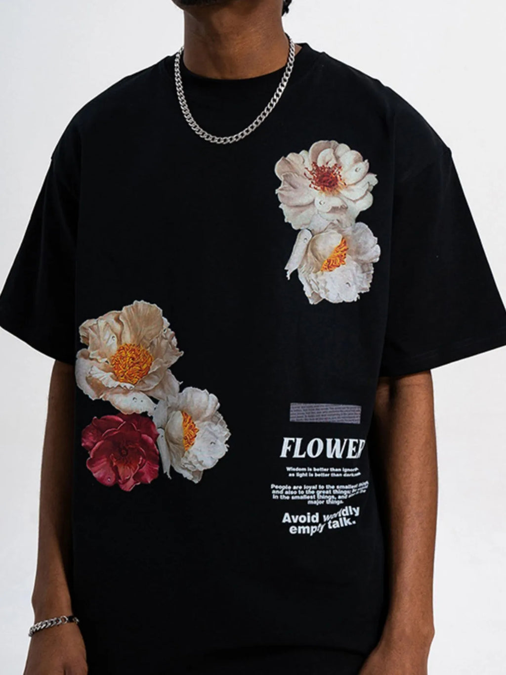 Men's Oversized Floral Print Short Sleeve T-Shirt