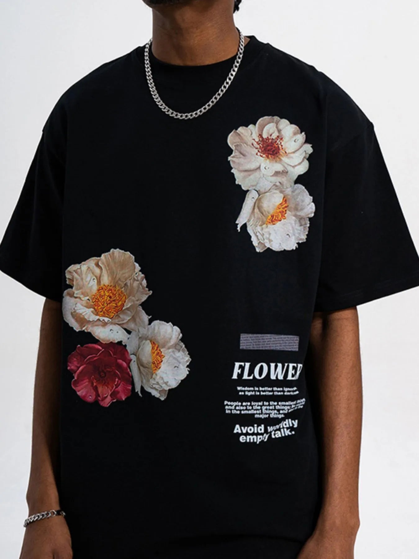 Men's Oversized Floral Print Short Sleeve T-Shirt